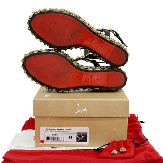 CHRISTIAN LOUBOUTIN クリスチャンルブタン PIRA RYAD ピラリヤド ストラップ サンダル シューズ レディース レオパード ブラウン系 36 シューズ