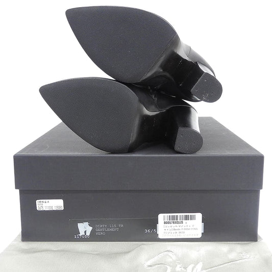 giuseppe zanotti ジュゼッペザノッティ 美品 レザー ヒール ブーツ シューズ レディース ブラック 36 1/2 I17050 シューズ