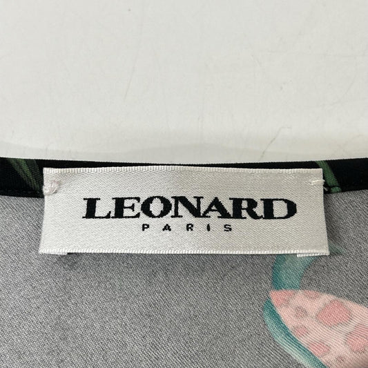 LEONARD レオナール 【PARIS】0460901 ブラック 花柄 総柄 ナイロン100 ワンピース ワンピース