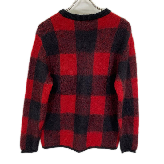 VALENTINO ヴァレンティノ レッド×ブラック モヘア×ウール ブロックチェック ニット トップス