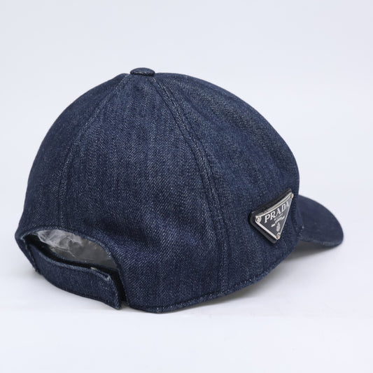 PRADA プラダ 【即決/国内正規】2HC274 AJ6 トライアングルロゴ デニム ベースボールキャップ 帽子