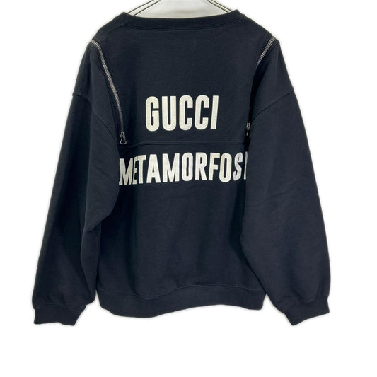 GUCCI グッチ 22AW 715897 ブラック ロゴ メタモルフォーシ スウェットシャツ トップス