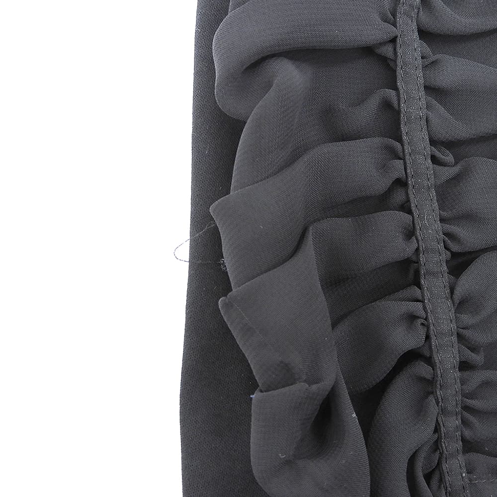 COMME des GARCONS Noir Kei Ninomiya コムデギャルソンノワールケイニノミヤ ギャザーレイヤーTシャツ トップス レディース 黒 XS 3G-T015 トップス XS