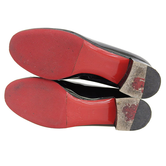 Christian Louboutin クリスチャンルブタン パテント MARCIA NODO ラウンドトゥ パンプス シューズ レディース 黒 ブラック 37 1/2 シューズ