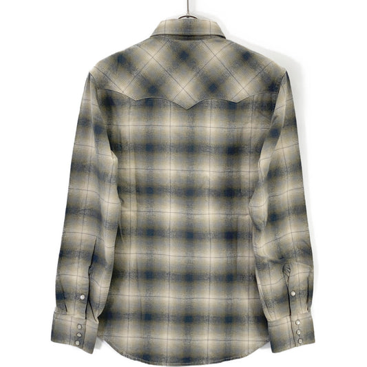 RRL Double RL 782507814001 Gray Ombre Check Shirt Top