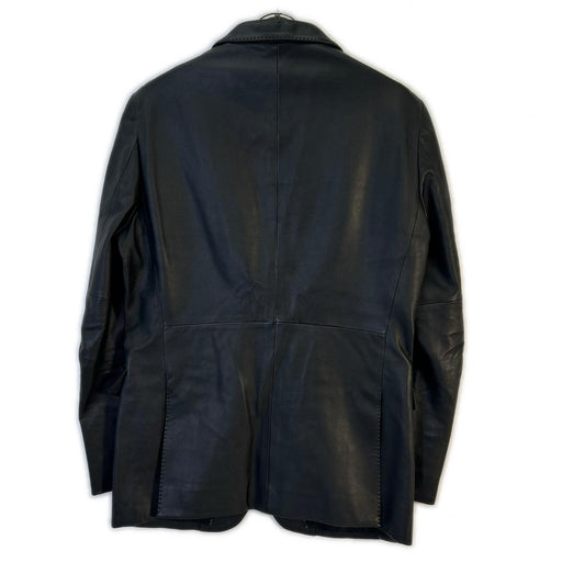 11' Black Leather Jacket L Men's