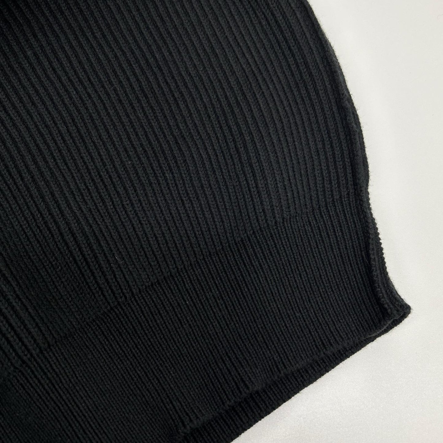 BALENCIAGA バレンシアガ 812125 ブラック コットン ウール ストレッチ クルーネック ニット トップス