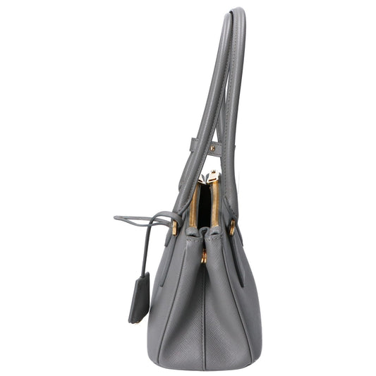 PRADA 1BA906 Gray Galleria Saffiano Leather Mini Bag Handbag