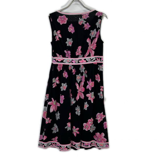 LEONARD 0130509 Black x Pink Floral Dress