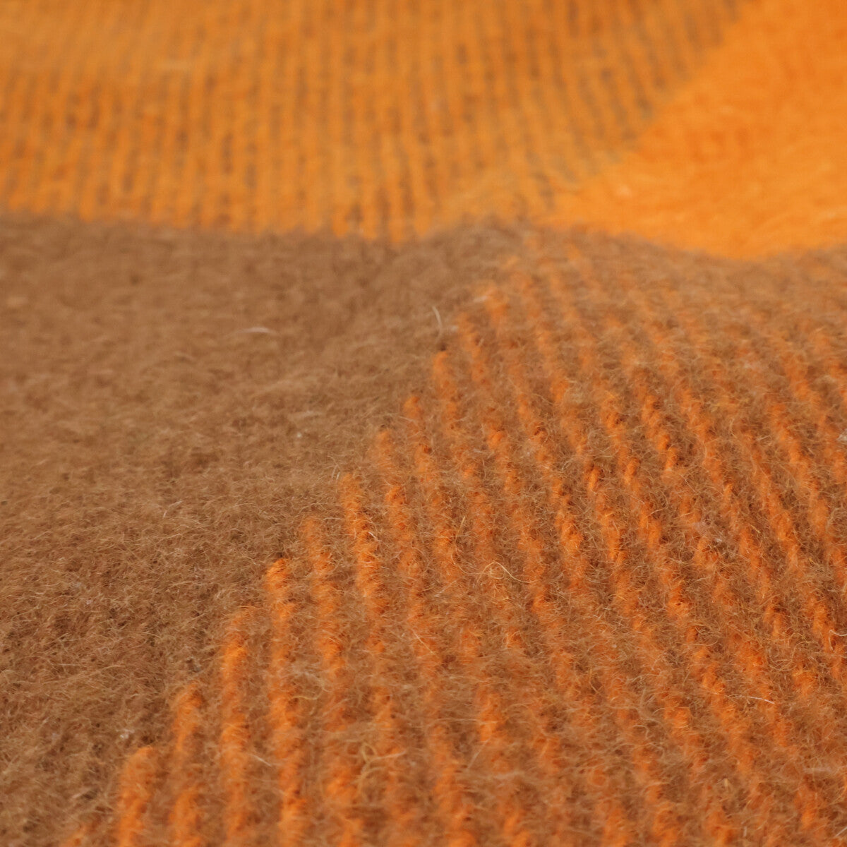 HERMES エルメス ブロックチェック ウール フリンジ マフラー