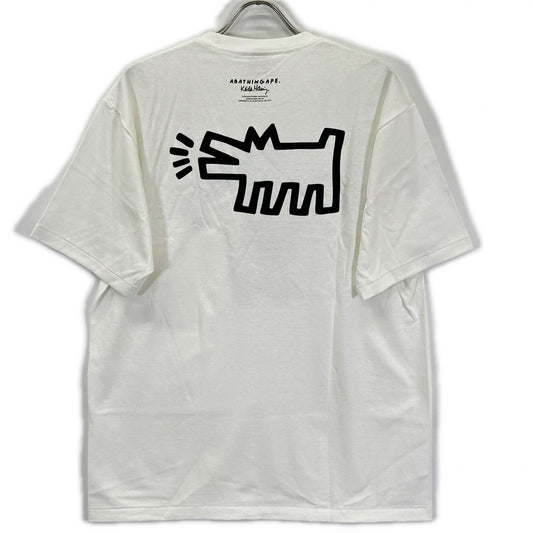 A BATHING APE アベイシングエイプ ホワイト キースヘリング COLLEGE Tシャツ トップス