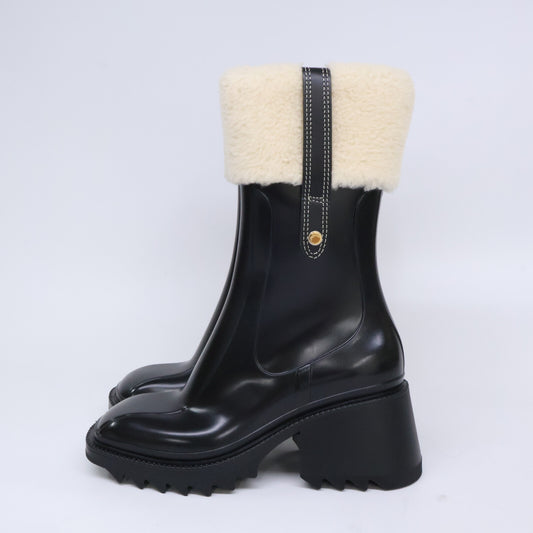 Chloe クロエ 【新品同様】Betty ベティ シアリング付レインブーツ シューズ