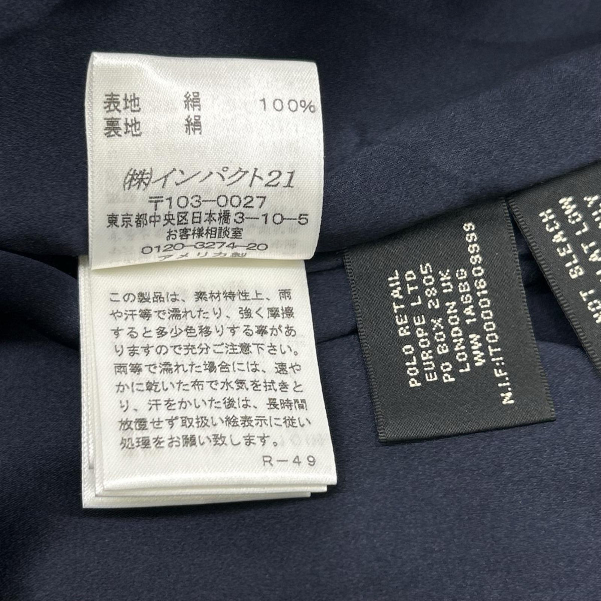 RALPHLAUREN ラルフローレン ネイビー シルク ノースリーブ ワンピース ワンピース