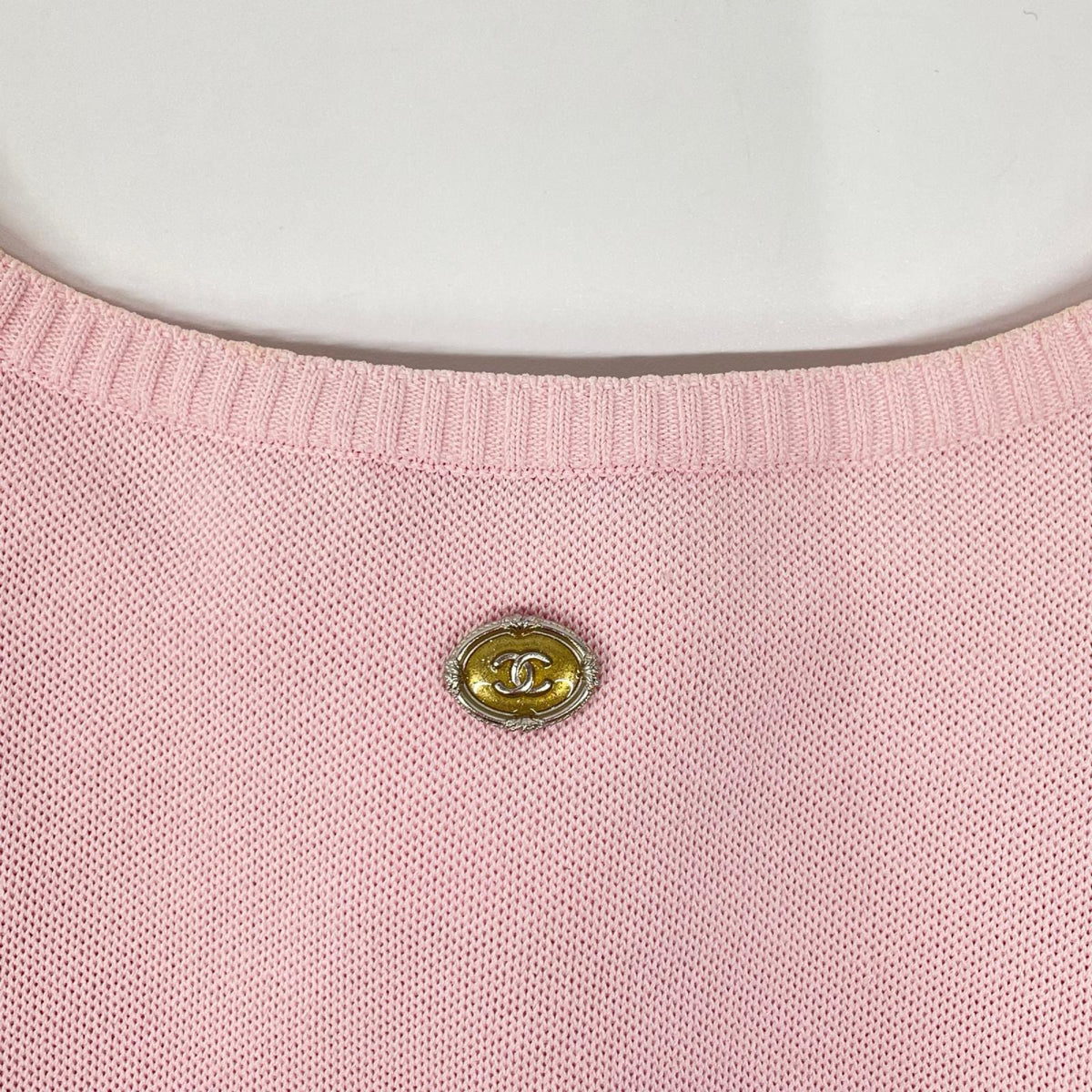 CHANEL シャネル P45382K04771 ピンク リボン刺繍 ニット トップス