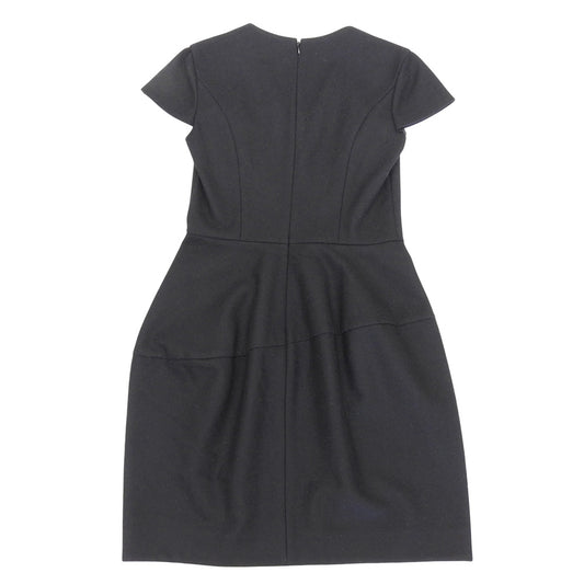 YOKOCHAN V-neck Balloon Dress - Women's 100% Wool Black 36 YCD-417-350 Dress