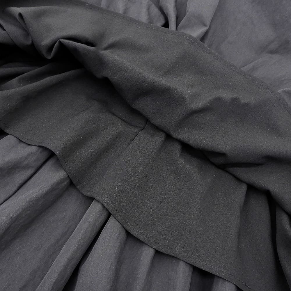 Excellent condition Cotton Nylon Voluminous Tiered Maxi Skirt Women's Black 1 10109-6112 Skirt Skirt 1 Women's