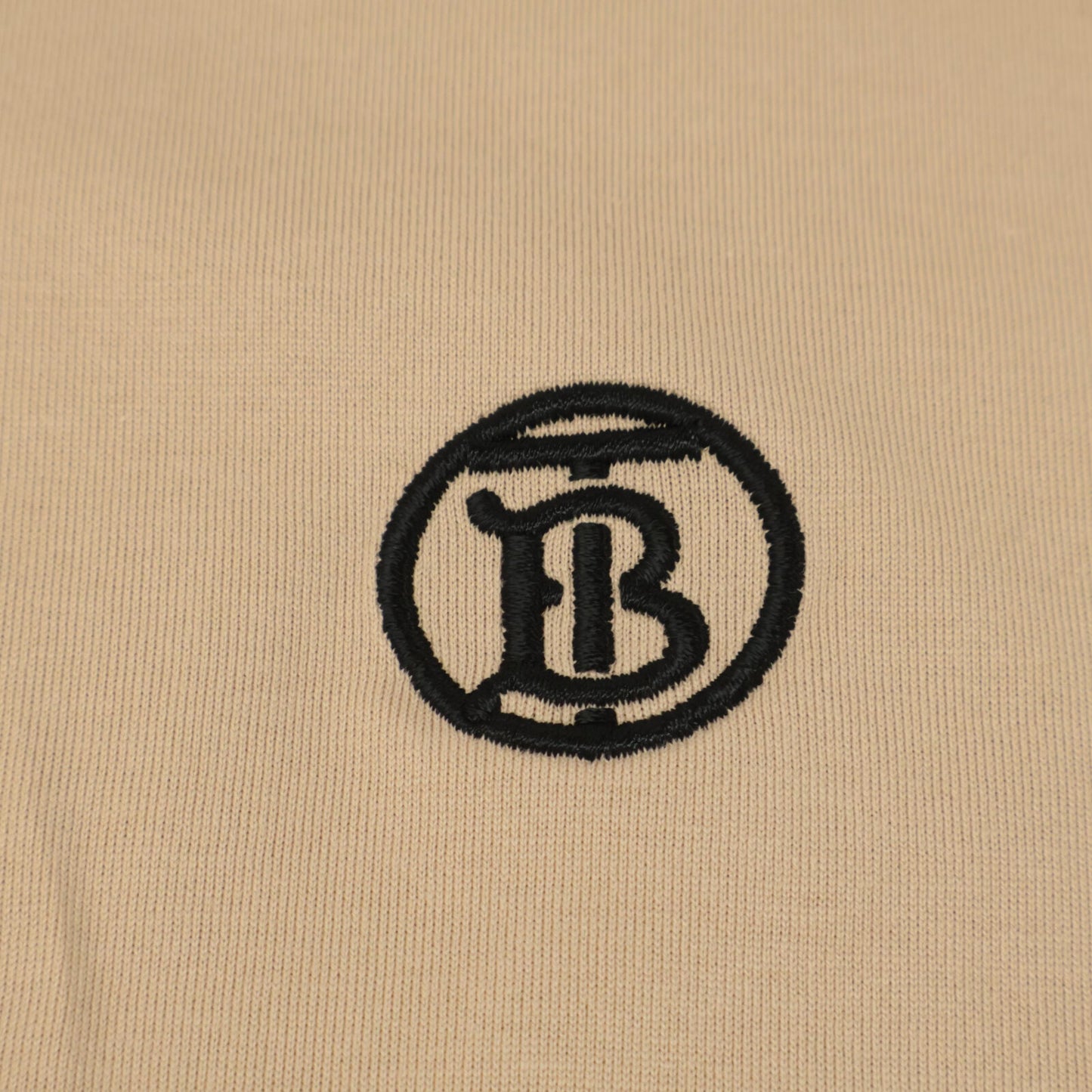 BURBERRY 8053424 Beige Monogram TB Logo Crew Neck T-Shirt Top