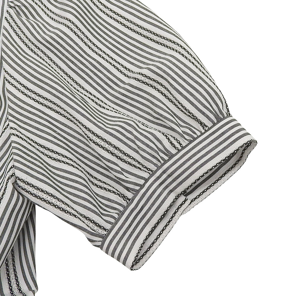 STRAWBERRY-FIELDS Beautiful Striped Classical Shirt Dress for Women - Black/White, Size 2, Style 51-11211DV Dress