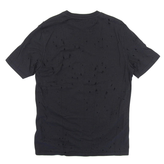 GIVENCHY Cotton Distressed Short Sleeve T-Shirt Top Women's Black XS BW7000D3015 Tops