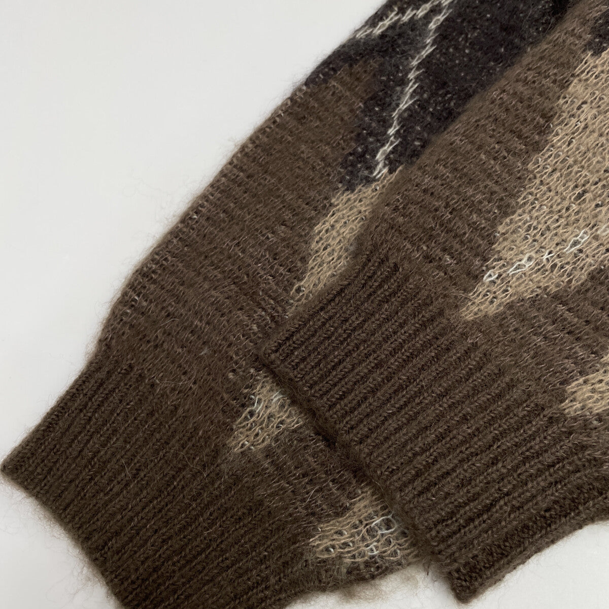 LAD MUSICIAN ラッドミュージシャン 2224-012 モヘア シャギー アーガイル ニットカーディガン トップス 44