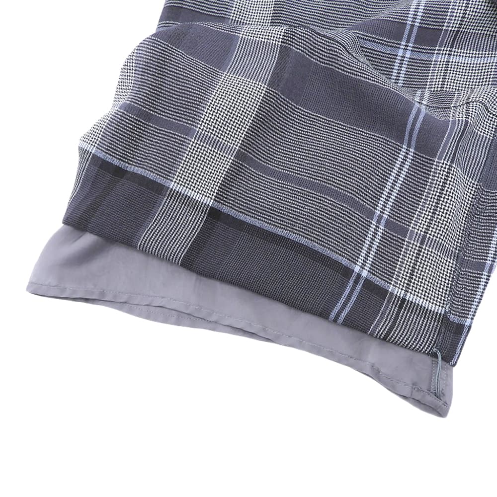 Y's ワイズ 美品 チェック柄 ラップ ワイドトラウザー ボトムス レディース ブラック×グレー 1 YP-P23-210 ボトムス 1