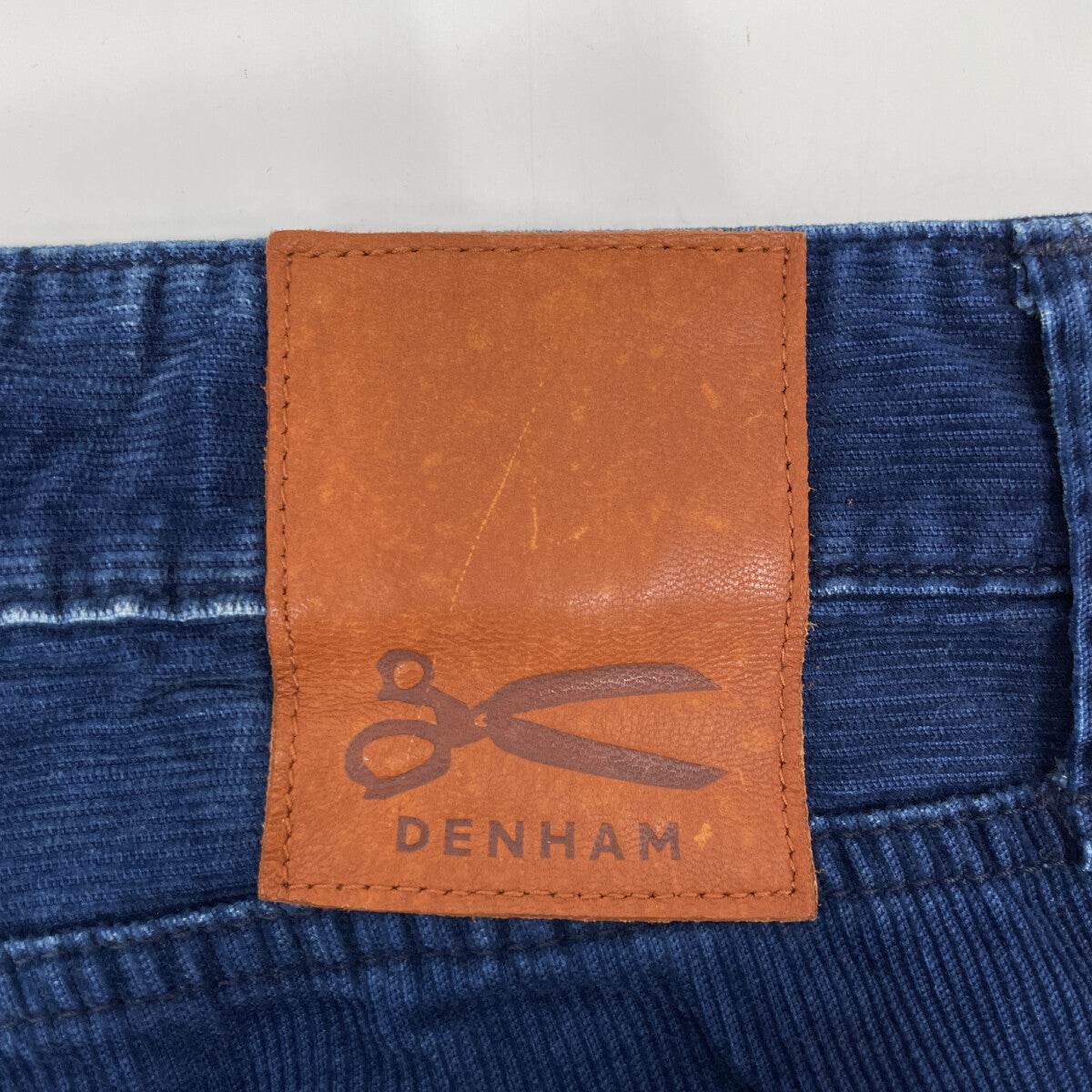 DENHAM デンハム ブルー RAZOR 日本製 ウォッシュ加工 コーデュロイパンツ ボトムス 32/32