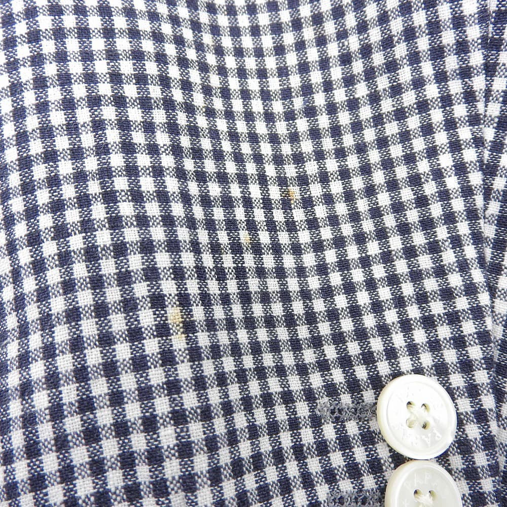PAPAS パパス リネン チェック テーラードジャケット メンズ ネイビー×ホワイト M D048AFJL016 ジャケット M