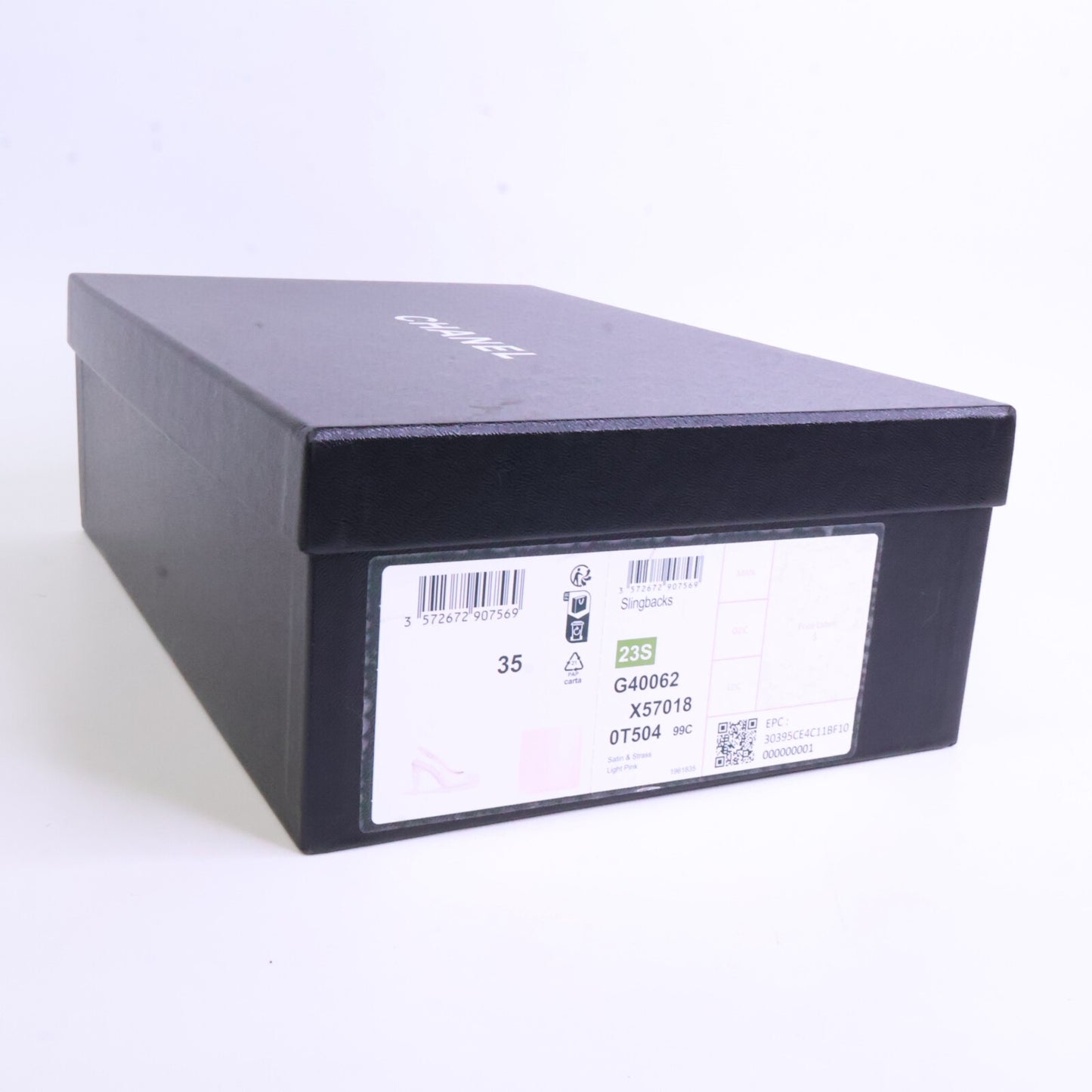 CHANEL シャネル 美品 23S B40062 サテン ココマーク スリングバックパンプス シューズ 35