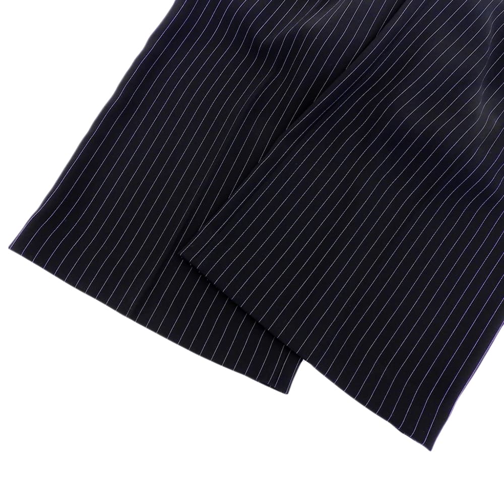 LAUTREAMONT ロートレアモン 美品 タックワイドストライプパンツ ≪洗濯機で洗える≫ ボトムス レディース ブラック 38 3110-46016 ボトムス 38