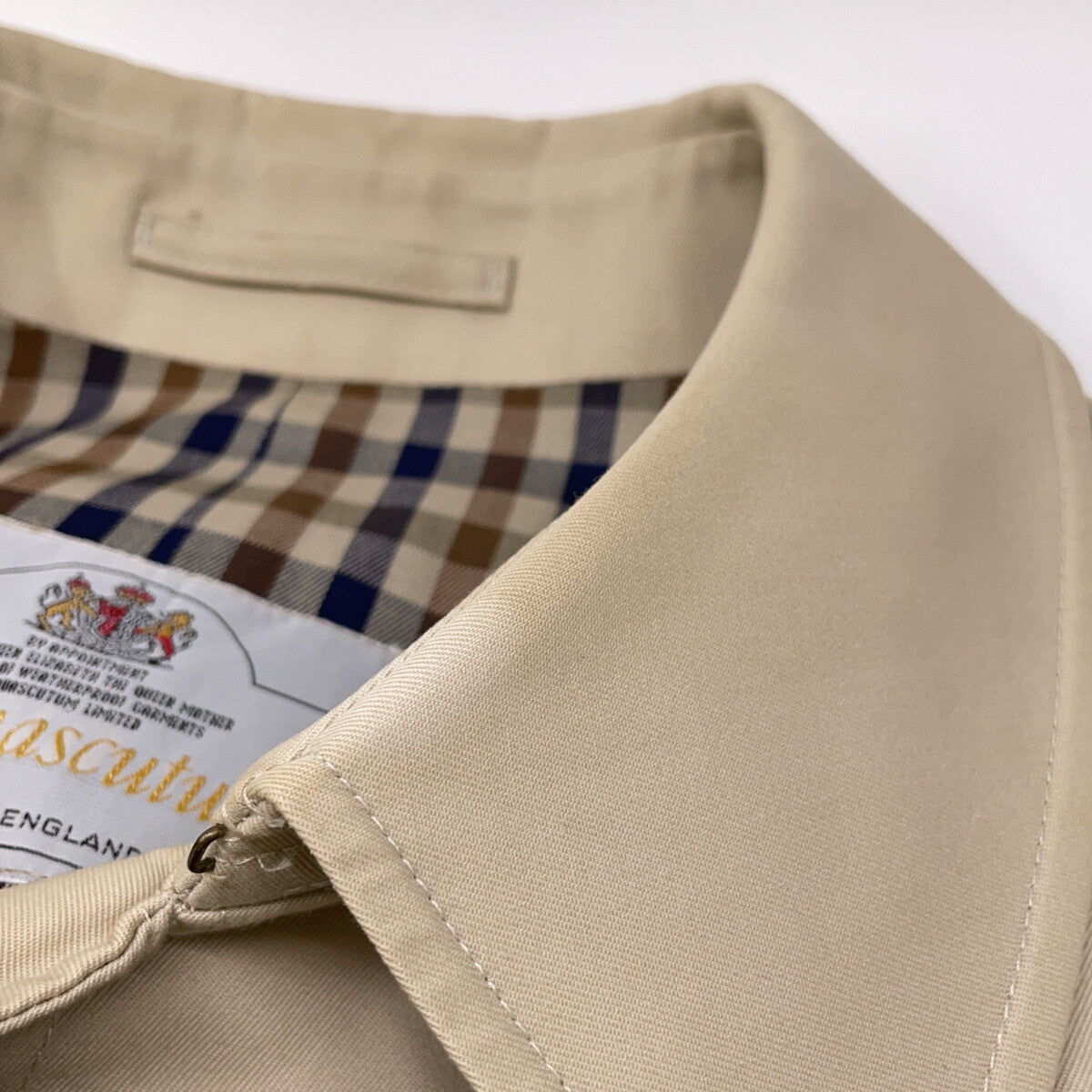 Aquascutum アクアスキュータム イギリス製 裏地チェック柄 トレンチコート コート