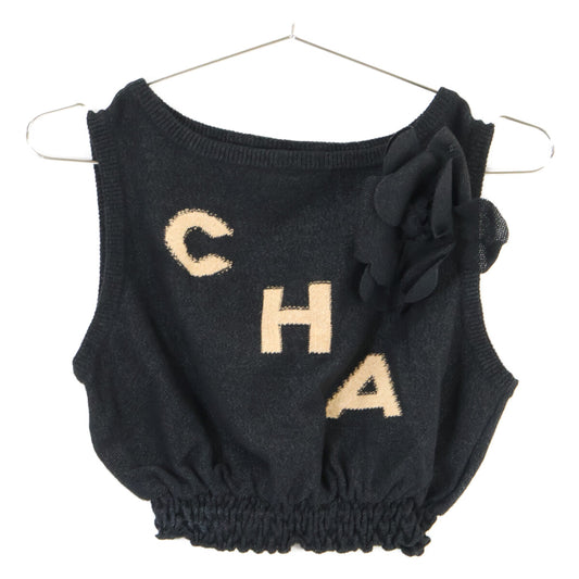 CHANEL 【Excellent/Domestic Regular】P61529K46806 Logo Knit Cropped Top/Skirt Suit Set-up