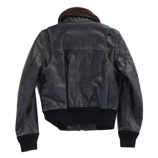 DIESEL ディーゼル L-TRACY シープファー ヴィンテージ加工 レザーブルゾン ジャケット