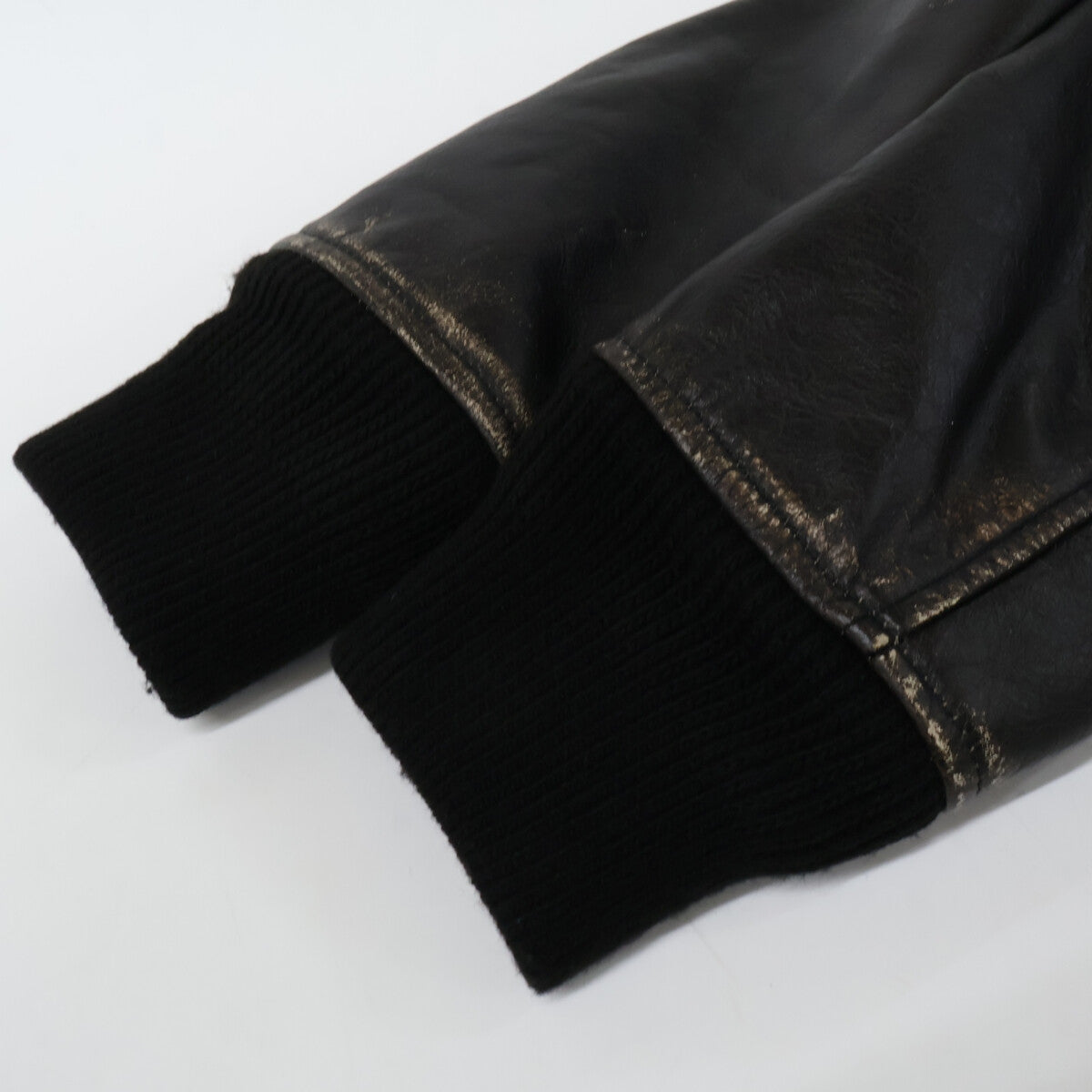 L-TRACY Sheep Fur Vintage-Processed Leather Blouson Jacket XS Ladies