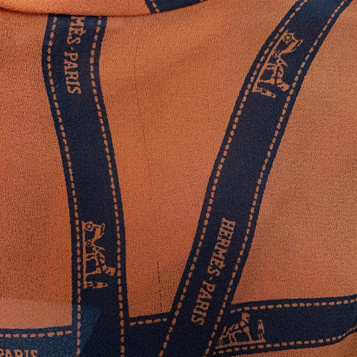 HERMES Margiela Era Bolduc Ribbon Silk Bow Tie Blouse Top