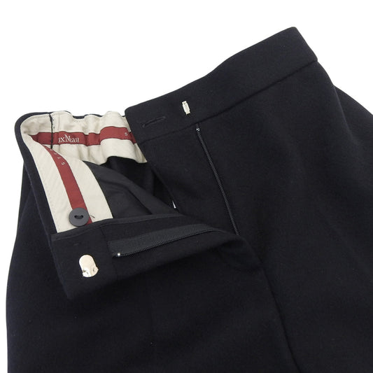 Max Mara マックスマーラ 美品 ウール ワイドトラウザー ボトムス レディース ブラック 38 613609936 ボトムス