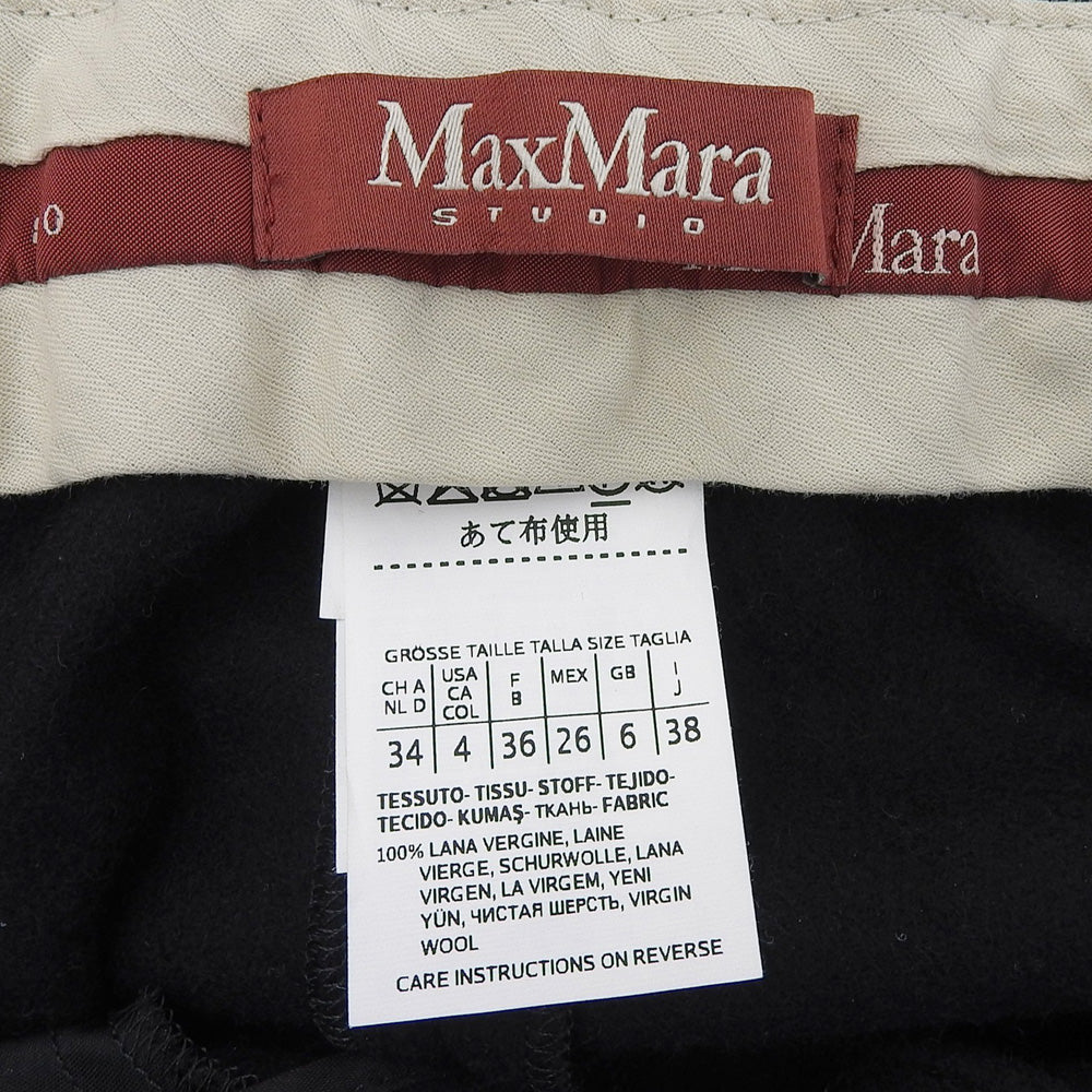 Max Mara マックスマーラ 美品 ウール ワイドトラウザー ボトムス レディース ブラック 38 613609936 ボトムス