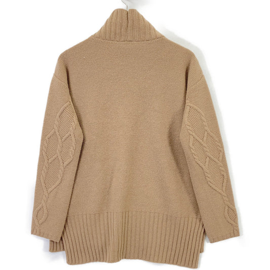 S MaxMara エスマックスマーラ 93660730500 ウール×カシミヤ ケーブル編み ハイネックスリットニット トップス