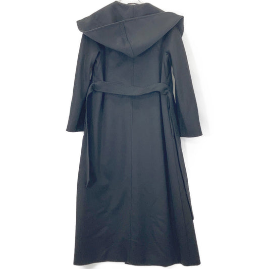 MAXMARA STUDIO マックスマーラスタジオ 601637936 ブラック ウール ベルト フーデットコート コート
