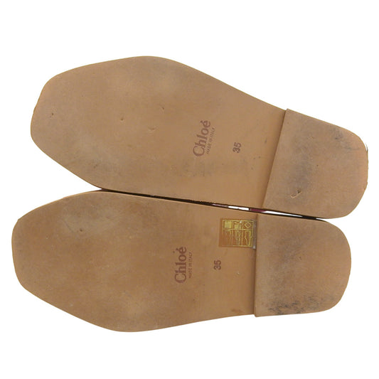 CHLOE Chloe Woody Flat Sandals Women's Pink 35 Shoes