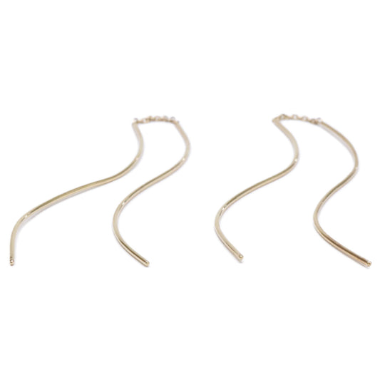 Shaesby シェイスビー 【美品】14K Curved thread thru カーブ スレッドスルー ミディアムサイズ ピアス