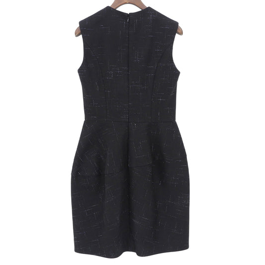 Tweed Balloon Sleeveless Dress Women's Black 36 YCD-14SSC-104 Dress 36 Women's