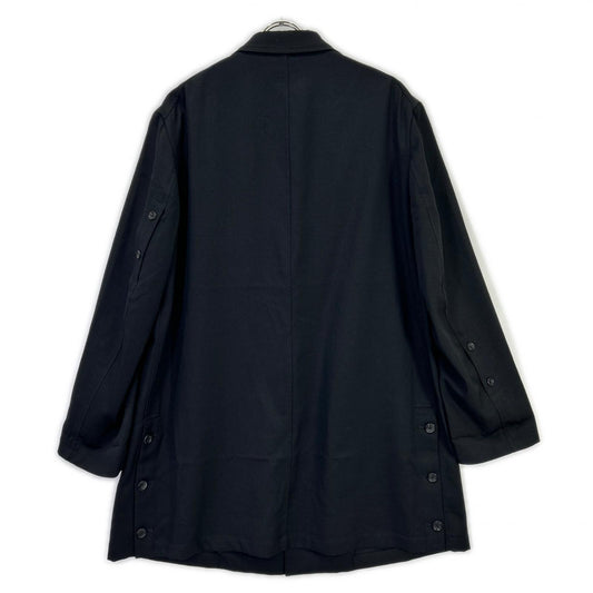 Yohji Yamamoto POUR HOMME ヨウジヤマモトプールオム 23AW ブラック HZ-J67-100 シワギャバ オープンボタンビッグジャケット ジャケット