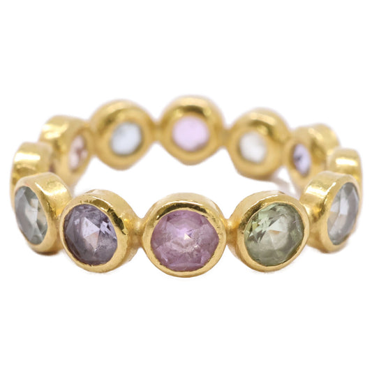 Marie-Helene de Taillac Sapphire Multicolored Stone Bollywood Band Ring