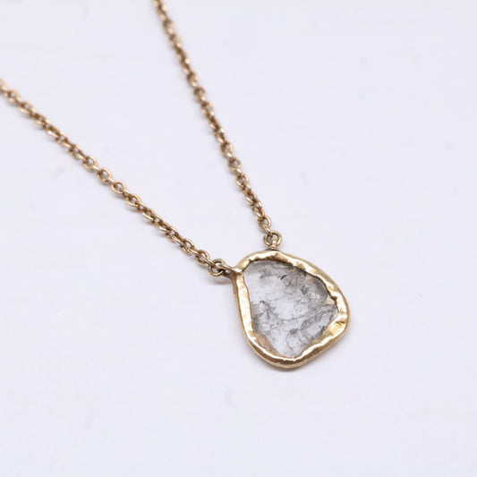 agete アガット 【美品】K10 スライスストーントップ ネックレス