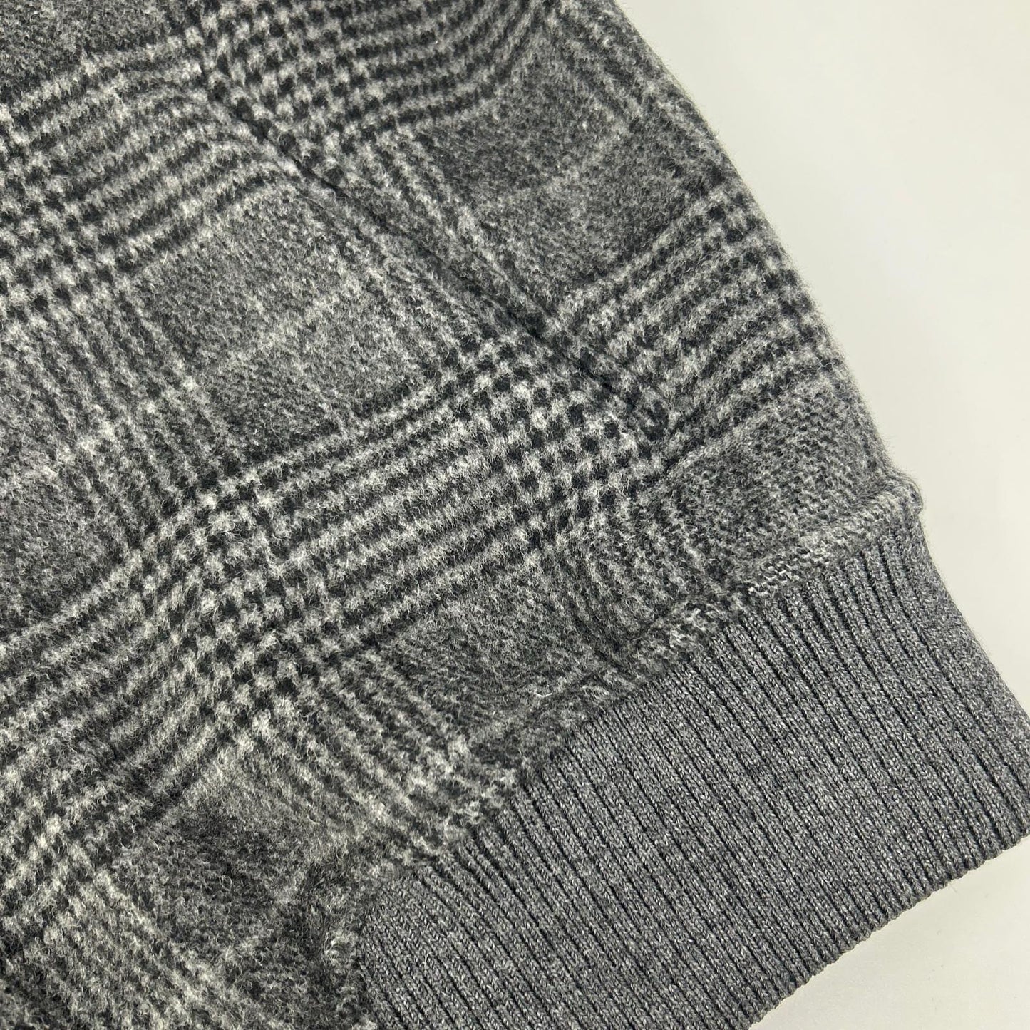 Z Zegna ジーゼニア グレー グレンチェック柄 カシミヤ混 ジップアップ ブルゾン ジャケット