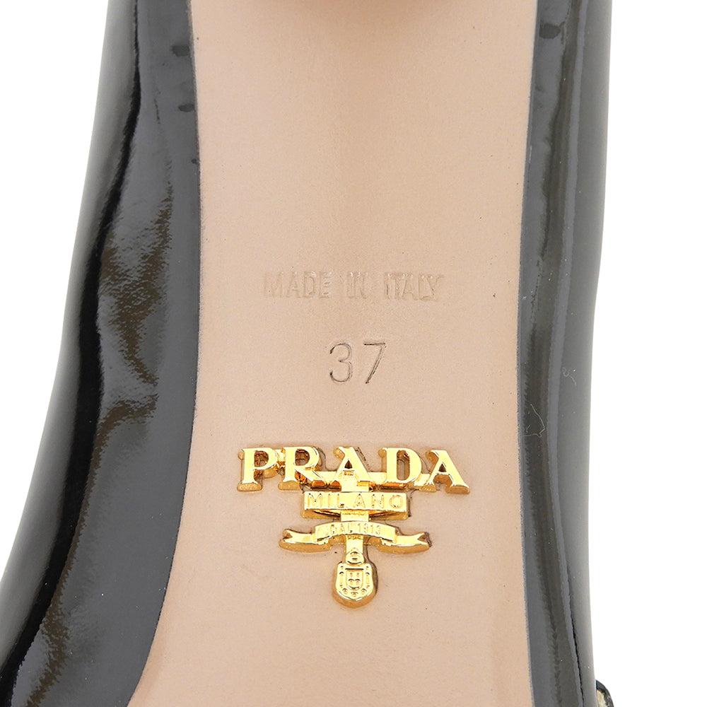 PRADA プラダ 美品 パテント パンプス レディース ブラック 37 シューズ