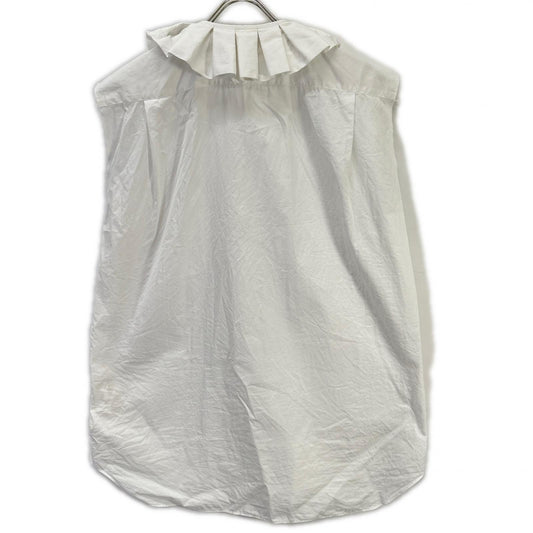 COMMEdesGARCONS HOMME PLUS コムデギャルソンオムプリュス ホワイト PO-B029 スリーブレスカラーフリルノースリーブシャツ トップス