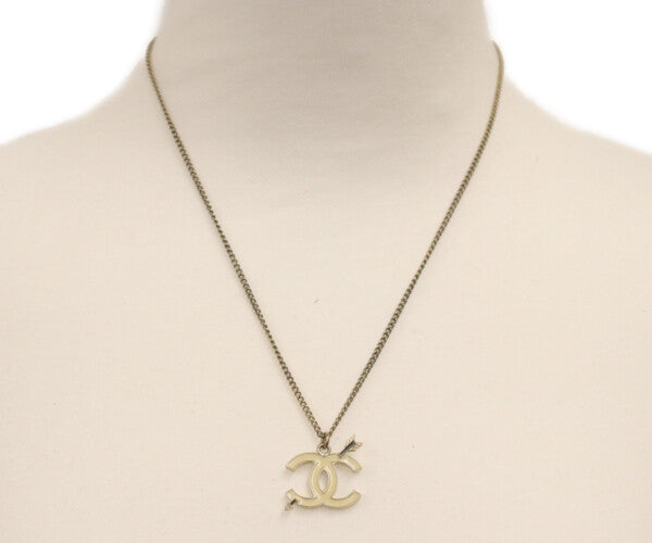 CHANEL シャネル 10P エナメル アイボリー ココマーク アロー ネックレス ネックレス