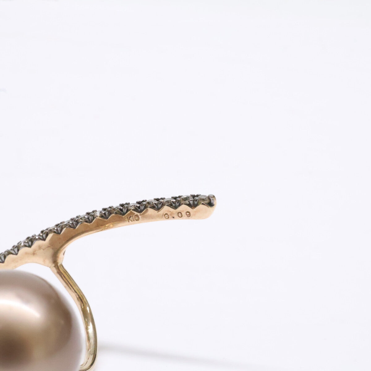 HIROTAKA ヒロタカ K10 0.09 ロングバー ダイヤモンド パールキャッチ 片耳 シングル ピアス