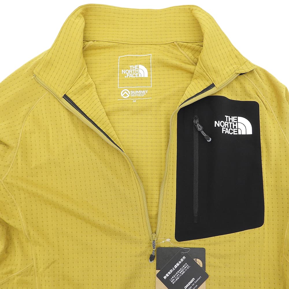 THE NORTH FACE ノースフェイス 新品同様 エクスペディション ドライ ドット ジップハイ トップス メンズ ミネラルゴールド M NT12122 トップス